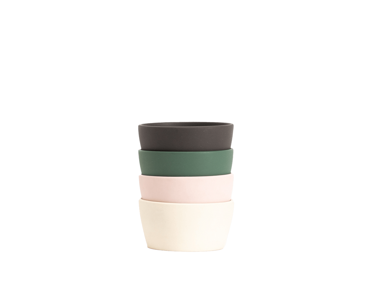 Hitch Bottle Leak-proof  Lids Stacked, Charcoal Gray, Forest Green, Pale Blush, Natural White